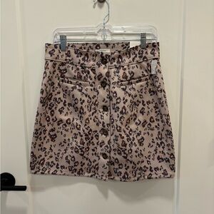 Cheetah print faux suede skirt